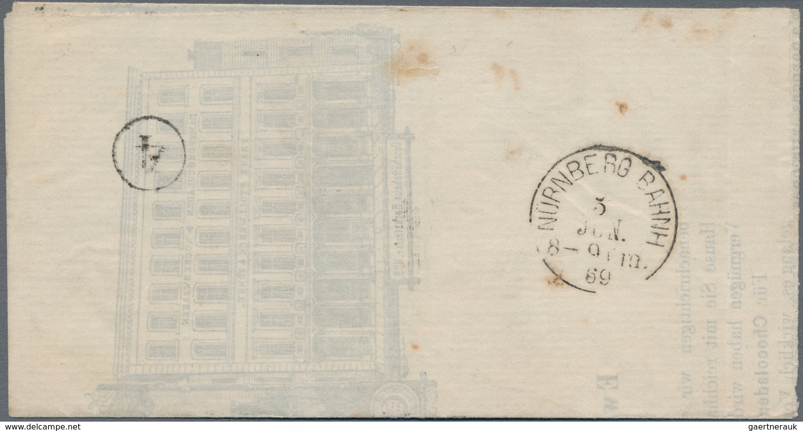 Norddeutscher Bund - Marken Und Briefe: 1869, 1/3 Gr Grün EF Entwertet Mit K2 "CÖLN BAHNHOF" Auf Hal - Andere & Zonder Classificatie