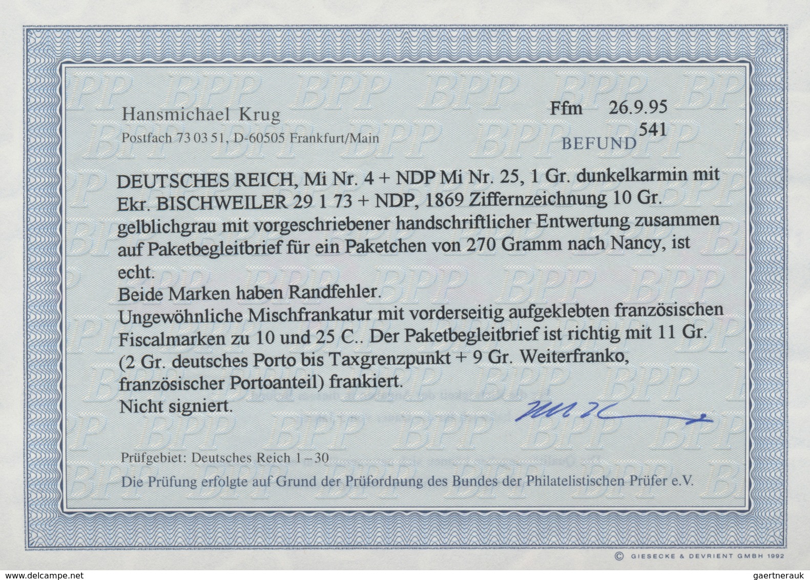 Norddeutscher Bund - Marken Und Briefe: 1872, Innendienst 10 Gr Mit Federzug Und Sowie Kl. Schild 1 - Altri & Non Classificati