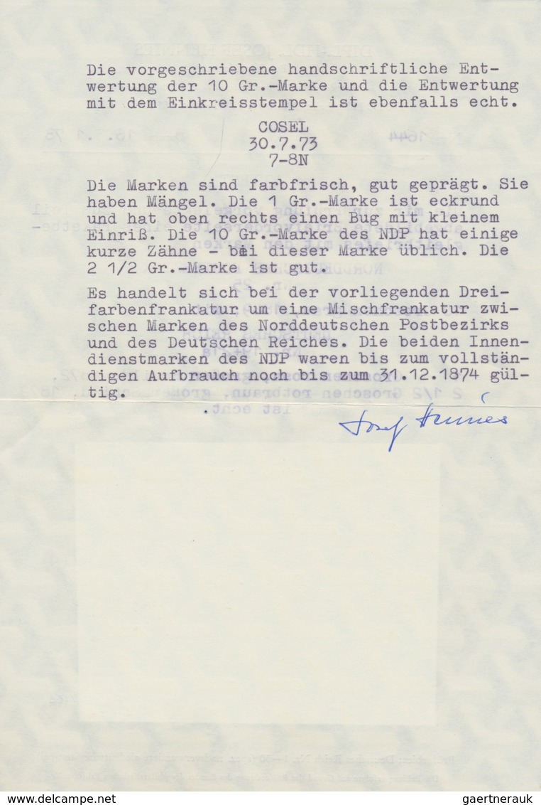 Norddeutscher Bund - Marken Und Briefe: 1872, Innendienst 10 Gr. Mit Federzug Und Sowie Gr. Schild 1 - Autres & Non Classés