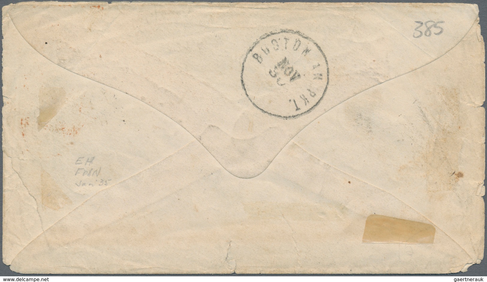 Transatlantikmail: 1868, Letter Sent From FIRENZE Via France To Boston, USA With Red Boxed "AM Servi - Europe (Other)