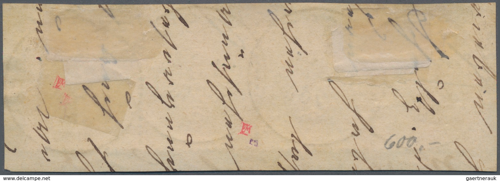 Deutsches Reich - Brustschild: 1872, Kleiner Schild ¼ Gr. Violett Im 4er Streifen Auf Briefstück Mit - Ongebruikt