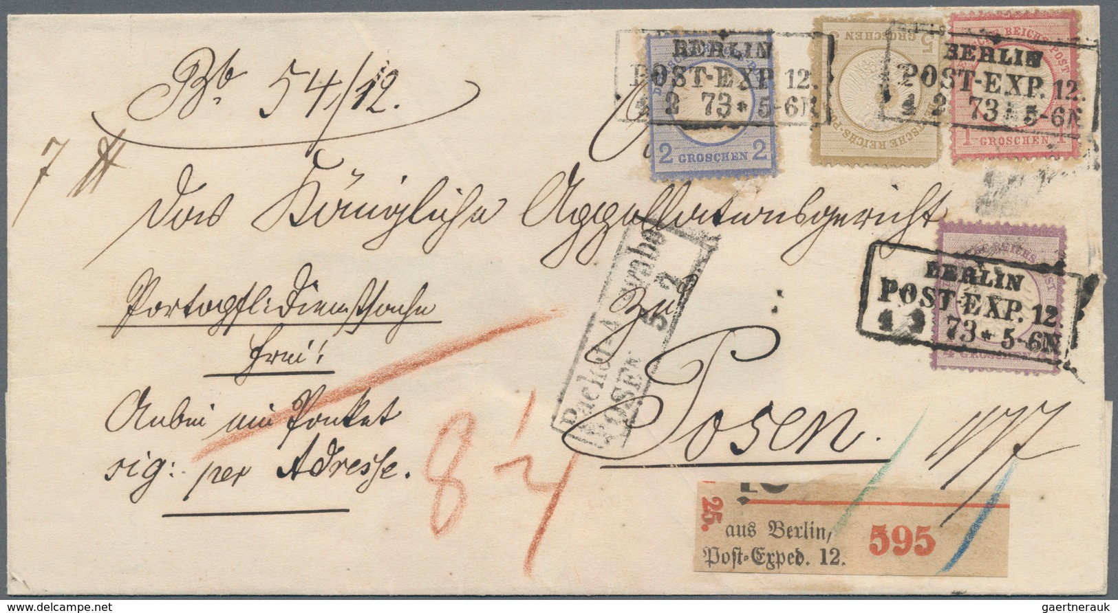 Deutsches Reich - Brustschild: 1872, Kl.Schild ¼ Gr + Gr.Schild 1 Gr, 2 Gr U. 5 Gr VIERFARBENFRANKAT - Unused Stamps