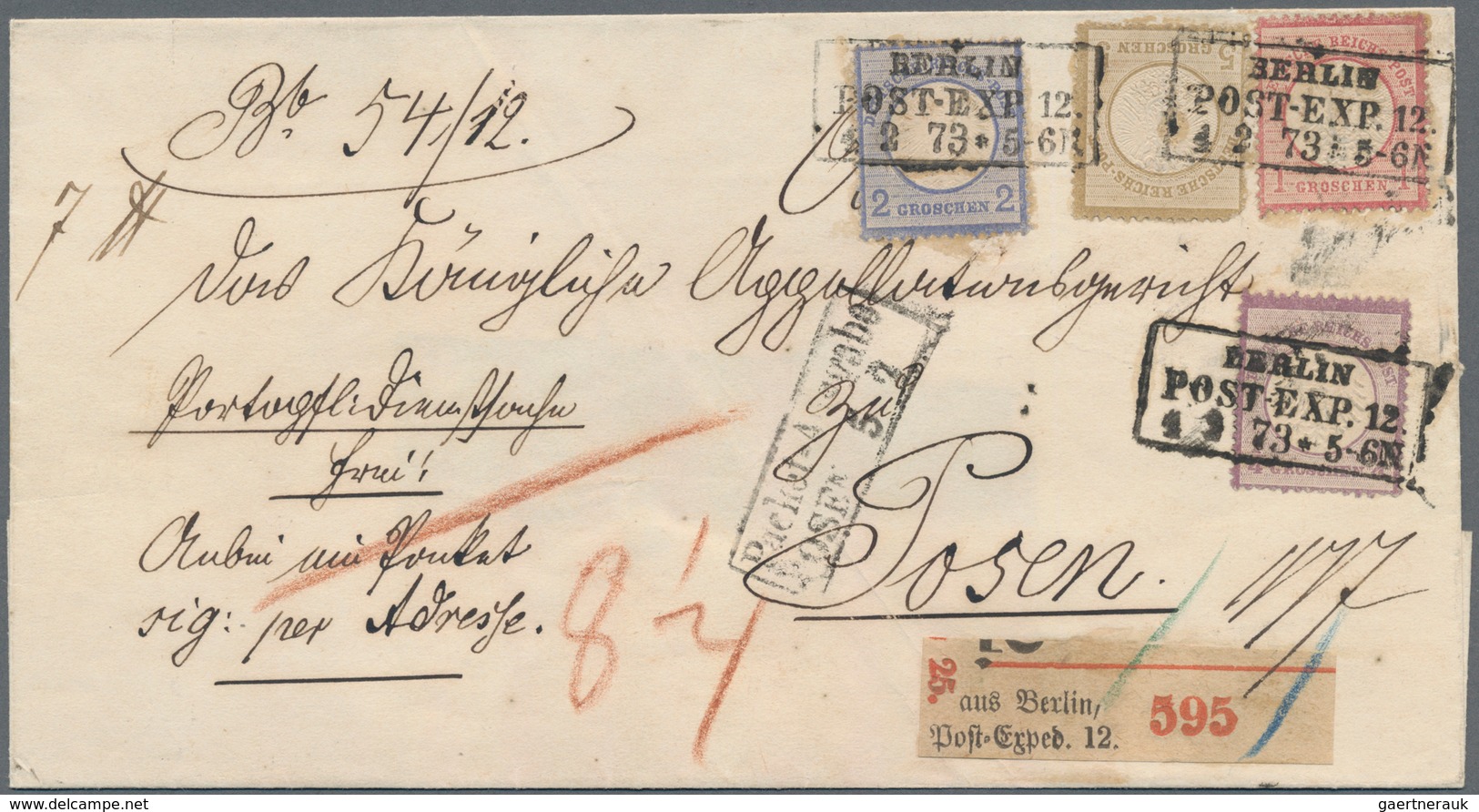 Deutsches Reich - Brustschild: 1872, Kl.Schild ¼ Gr + Gr.Schild 1 Gr, 2 Gr U. 5 Gr VIERFARBENFRANKAT - Ongebruikt
