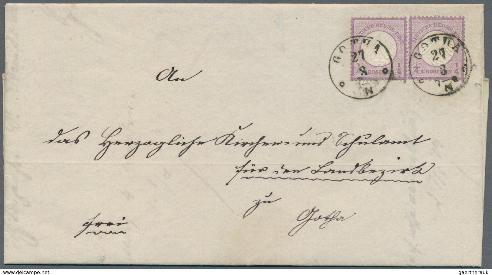 Deutsches Reich - Brustschild: 1872, Freimarken ¼ Gr. Kleiner Schild Grauviolett, Farbfrisch Und Gut - Unused Stamps