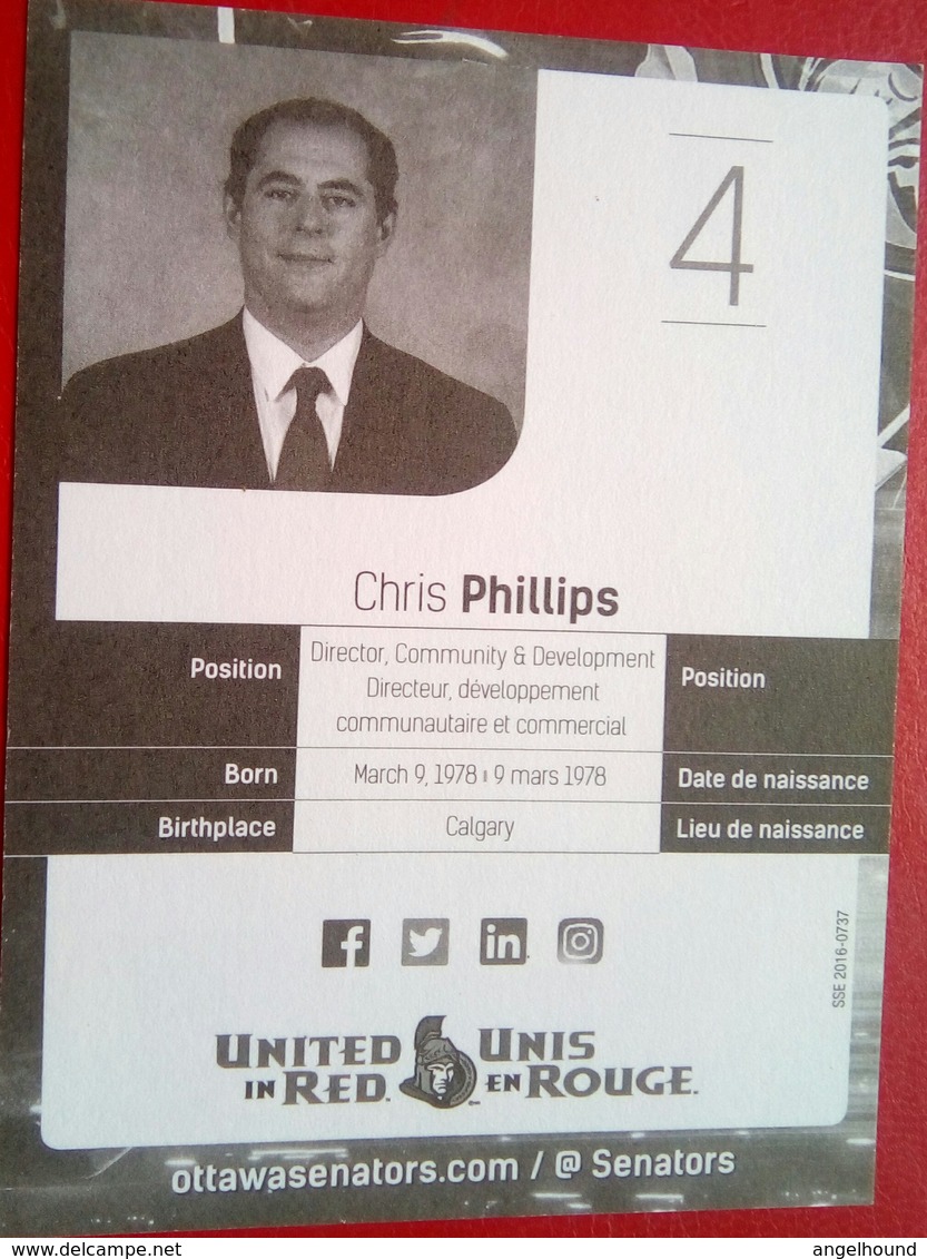 Ottawa Senators Chris Phillips - 2000-Now