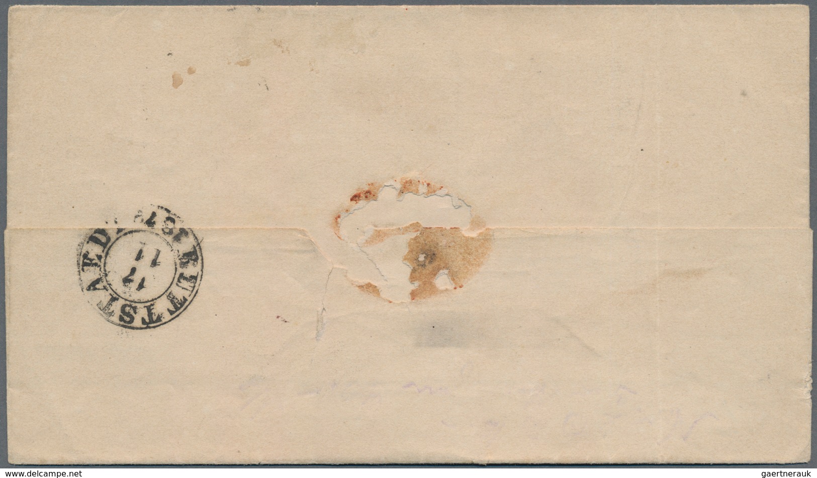 Deutsches Reich - Brustschild: 1872, Kleiner Schild 1/3 Gr. Dunkelgrün Im Dreierstreifen Auf Brief M - Ongebruikt