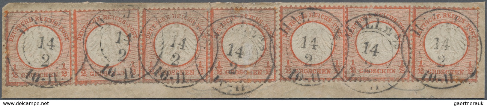 Deutsches Reich - Brustschild: 1872, Kleiner Schild ½ Gr. Orangerot 4er Streifen Und 3er Streifen Au - Neufs