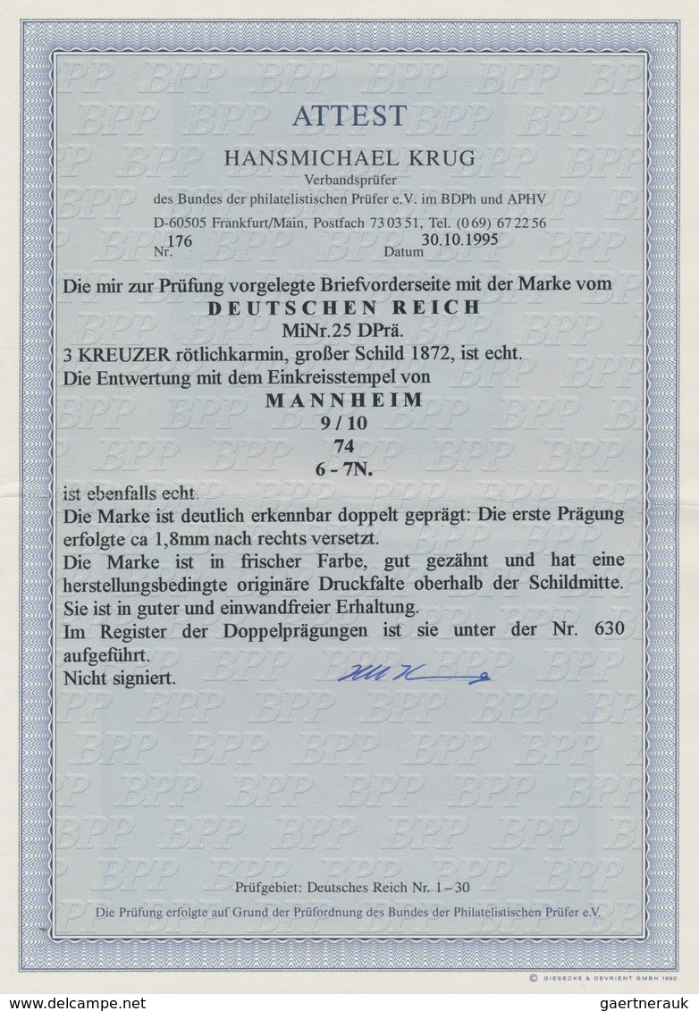 Deutsches Reich - Brustschild: 1872, Kleiner Schild ½ Gr + 1 Gr + 2 Gr + 5 Gr Auf Paketbegleitbrief - Unused Stamps