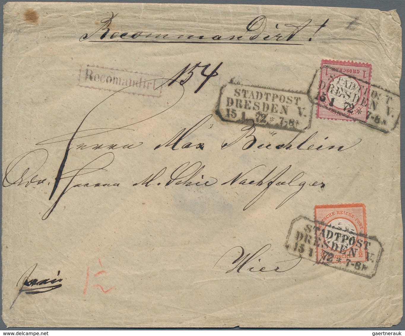 Deutsches Reich - Brustschild: 1872, 1/2 Groschen Kleiner Schild MiF Mit 1 Groschen Desgleichen Entw - Unused Stamps