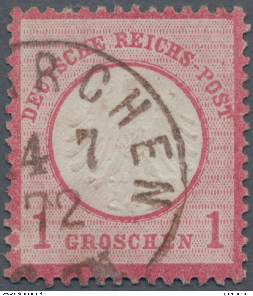 Deutsches Reich - Brustschild: 1872, Kleiner Schild 1 Gr Karmin Mit Seltenem Rostbraunem K1 "...RCHE - Ungebraucht