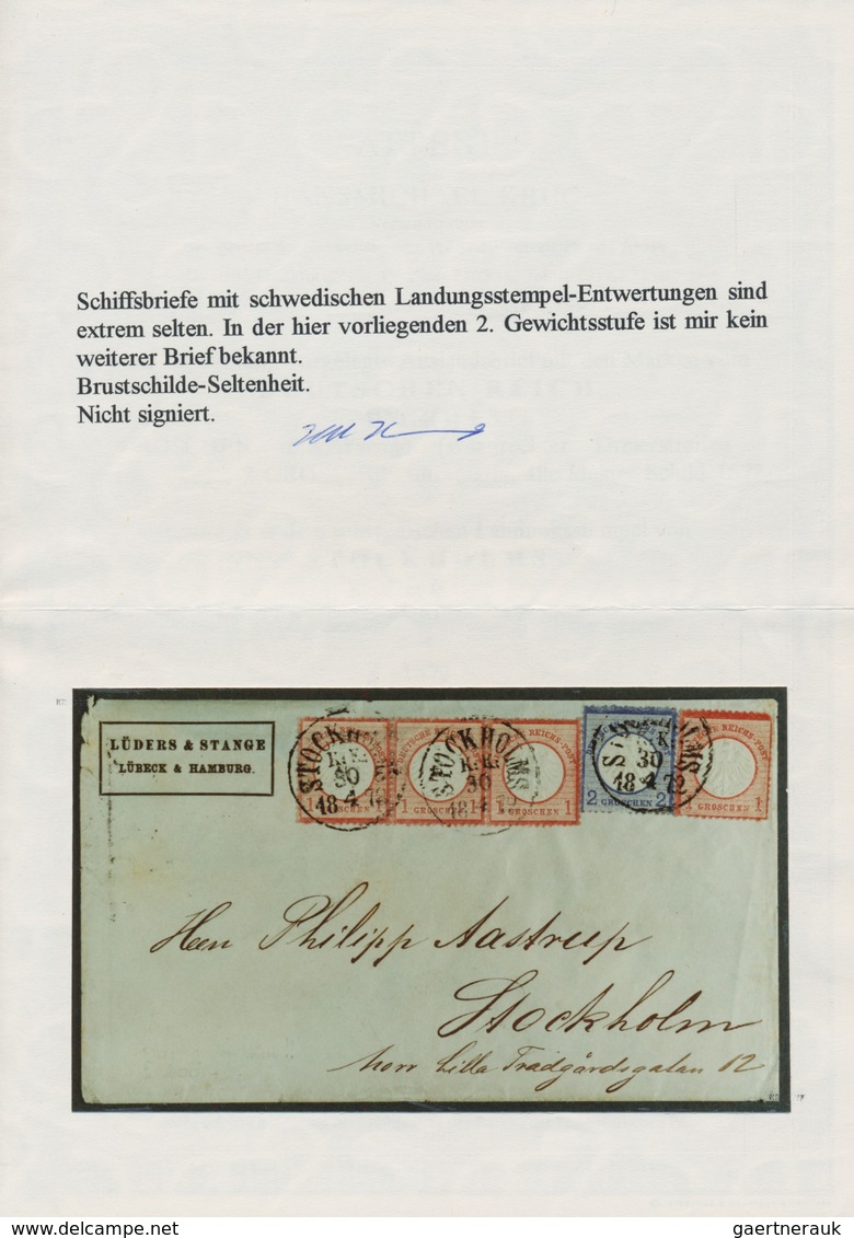 Deutsches Reich - Brustschild: 1872, Kl. Schild 4x 1 Gr. Und 2 Gr. Auf Vordruck-Brief Mit Schweden-K - Unused Stamps