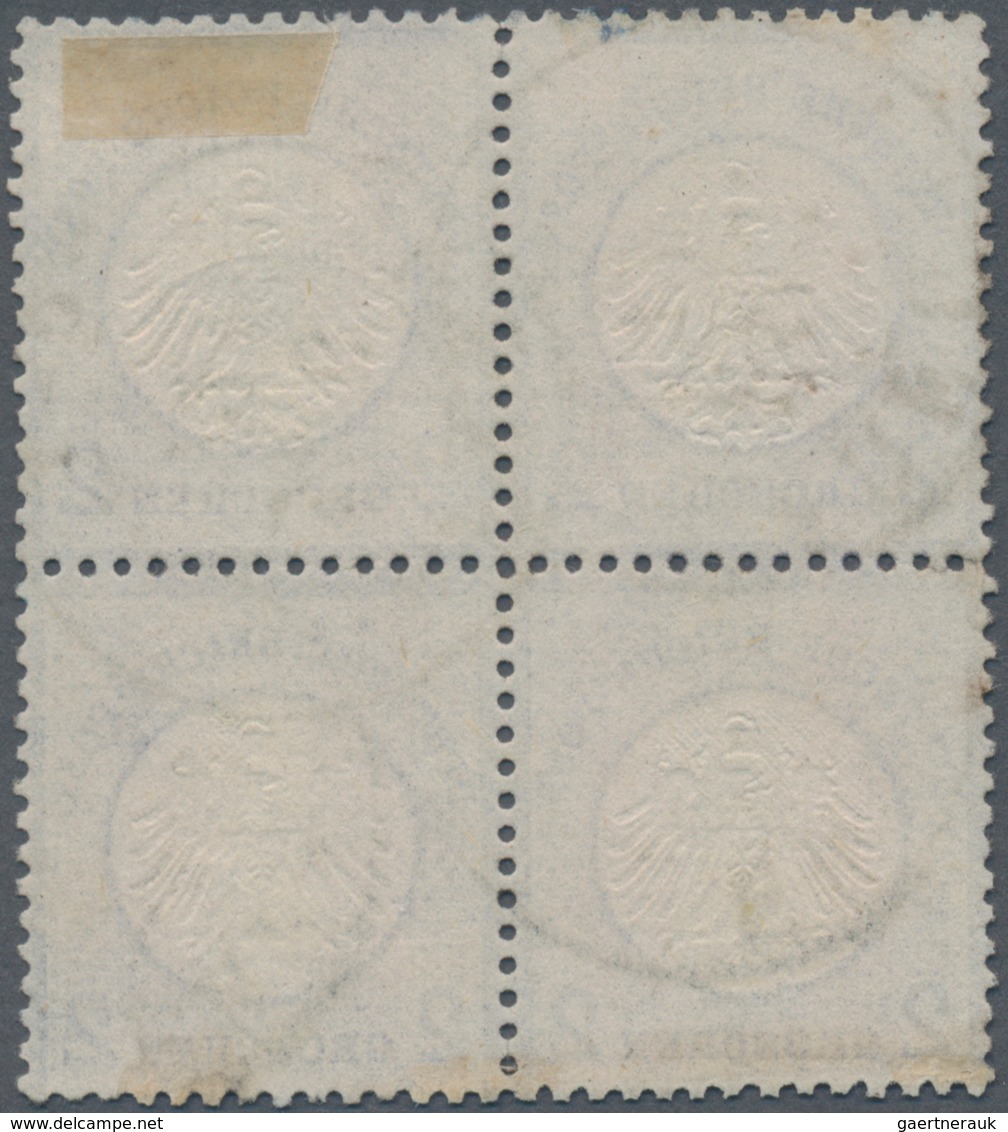 Deutsches Reich - Brustschild: 1872, Kleiner Schild 2 Gr Ultramarin Im Viererblock Mit K2 "ERFURT 24 - Unused Stamps