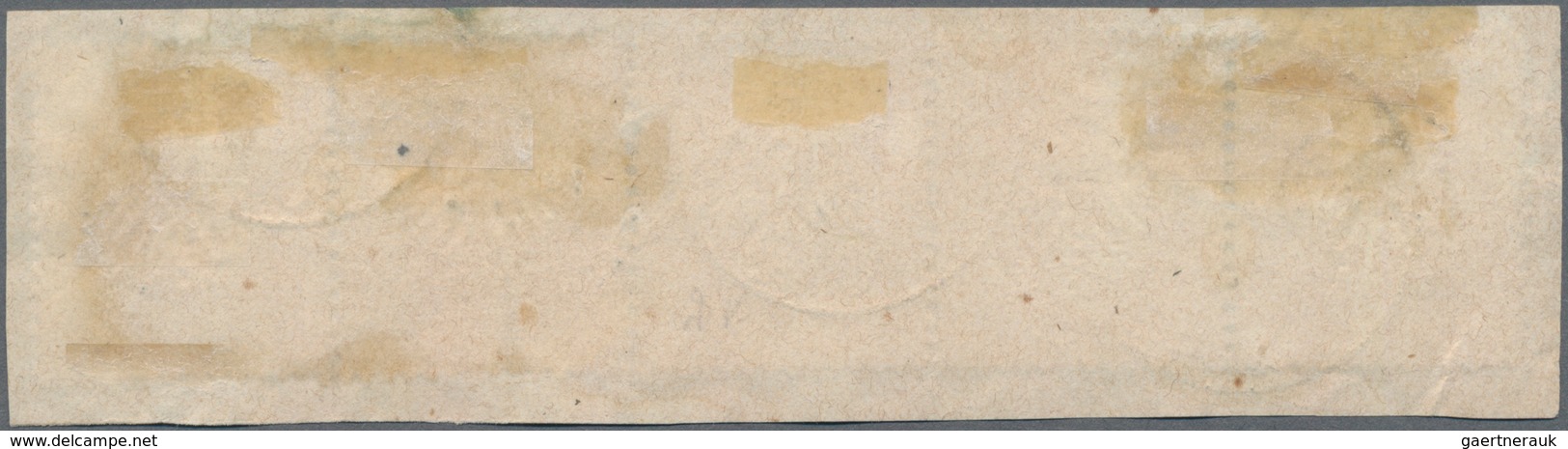 Deutsches Reich - Brustschild: 1872, Kleiner Schild 2 Gr. Ultramarin Im 5er Streifen Auf Briefstück - Ungebraucht
