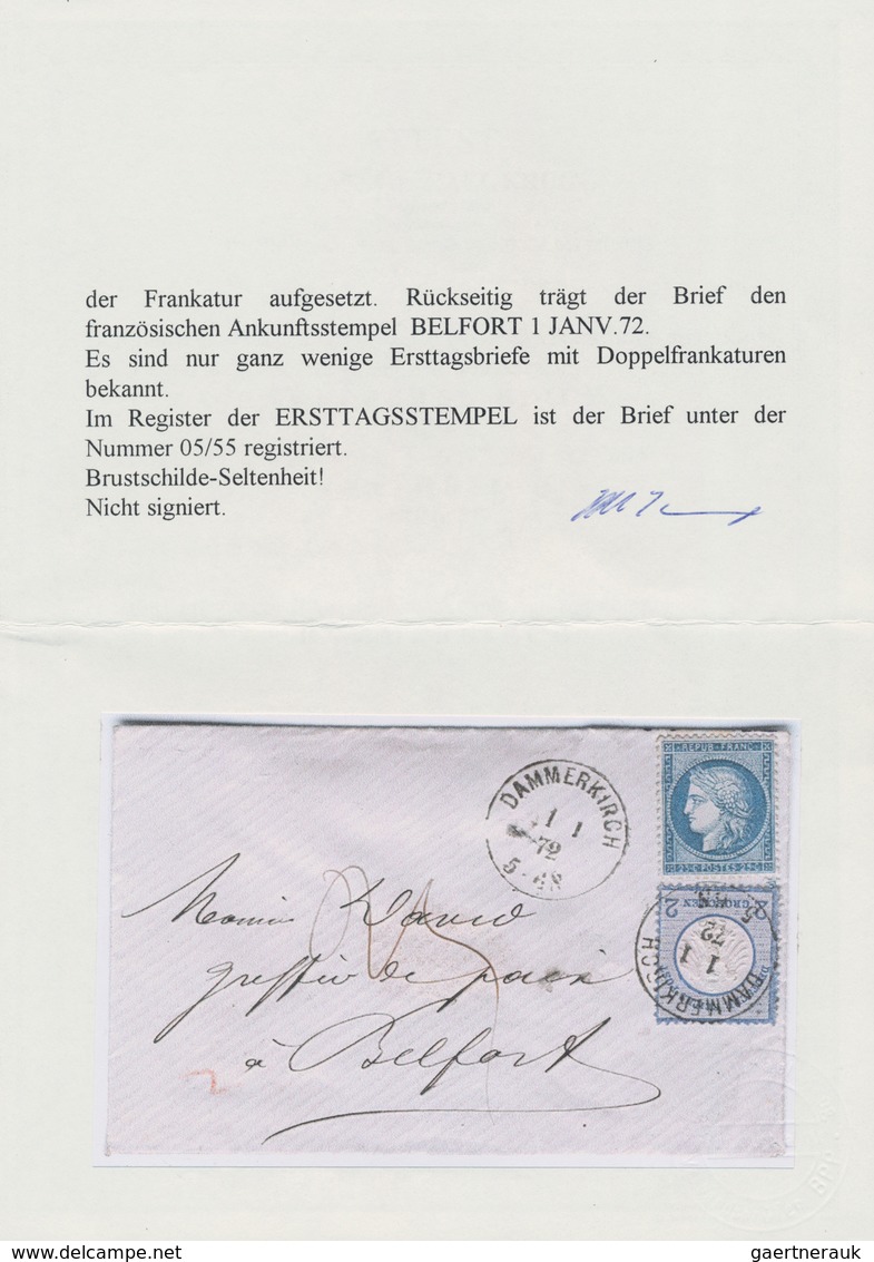 Deutsches Reich - Brustschild: 1872, Brustschild-Marke 2 Groschen Grauultramarin Mit Frankreich 1871 - Unused Stamps