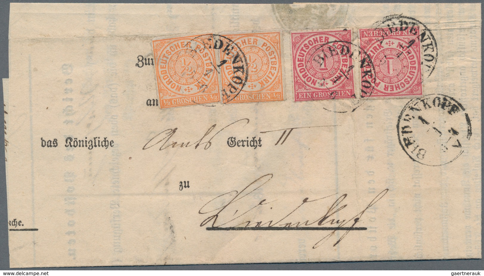 Deutsches Reich - Brustschild: 1872, Brustschild-Marke 2 Groschen Grauultramarin Mit Frankreich 1871 - Unused Stamps