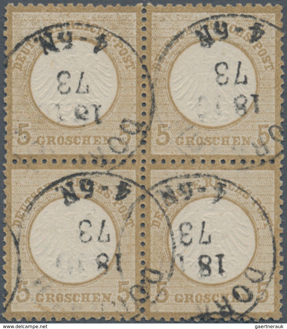 Deutsches Reich - Brustschild: 1872, Kleiner Schild 5 Gr. Braunocker Im Viererblock Mit K1 "DORNBACH - Unused Stamps