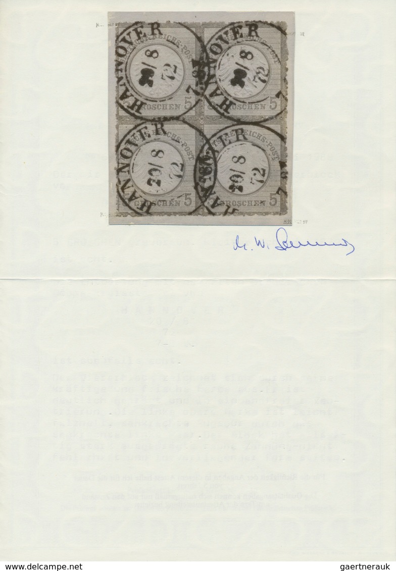 Deutsches Reich - Brustschild: 1872, 5 Gr. Kleiner Schild Im 4er-Block, Farbfrisch, Gut Geprägt Und - Unused Stamps