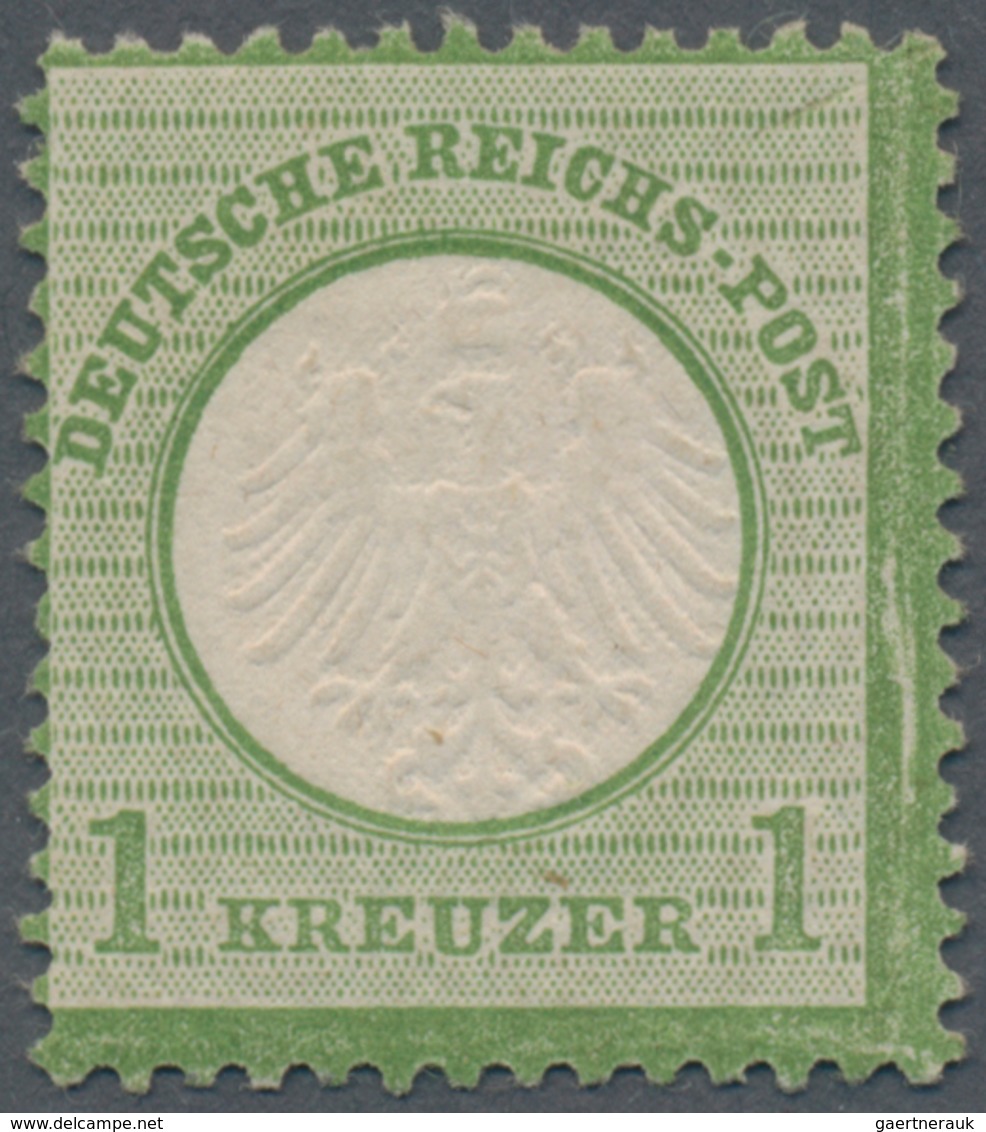 Deutsches Reich - Brustschild: 1872, Freimarke 1 Kreuzer Gelblichgrün Mit Kleinem Brustschild, Saube - Unused Stamps