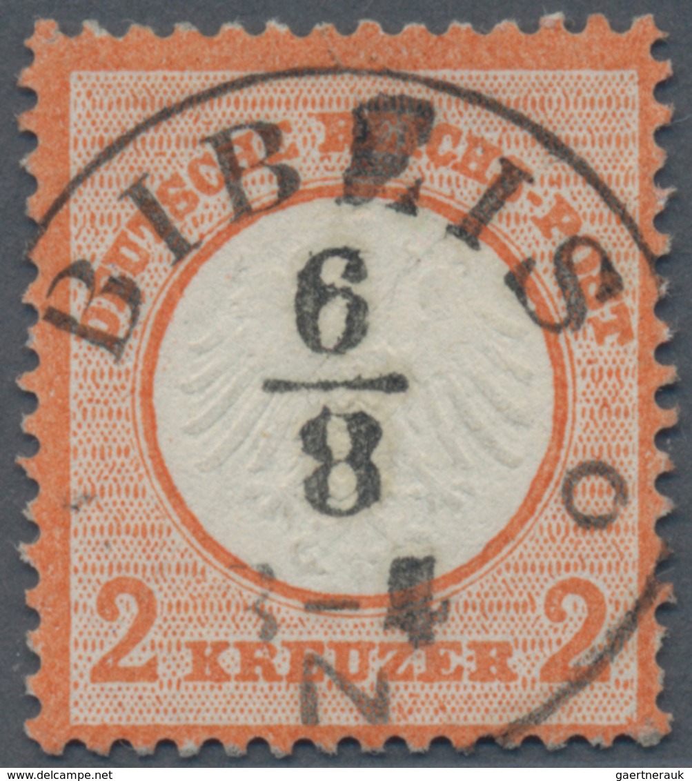 Deutsches Reich - Brustschild: 1872, 2 Kreuzer Rotorange Entwertet Mit Klarem, Zentrischem K2 BIBLIS - Unused Stamps