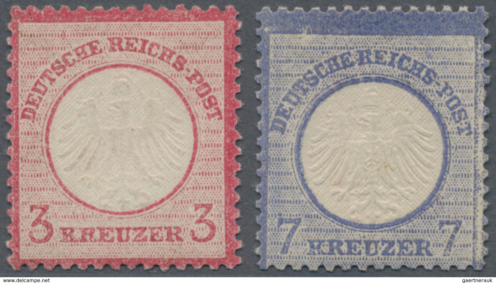 Deutsches Reich - Brustschild: 1872, Freimarke 3 Kr Und 7 Kr Mit Kleinem Brustschild, Beide Marken M - Unused Stamps