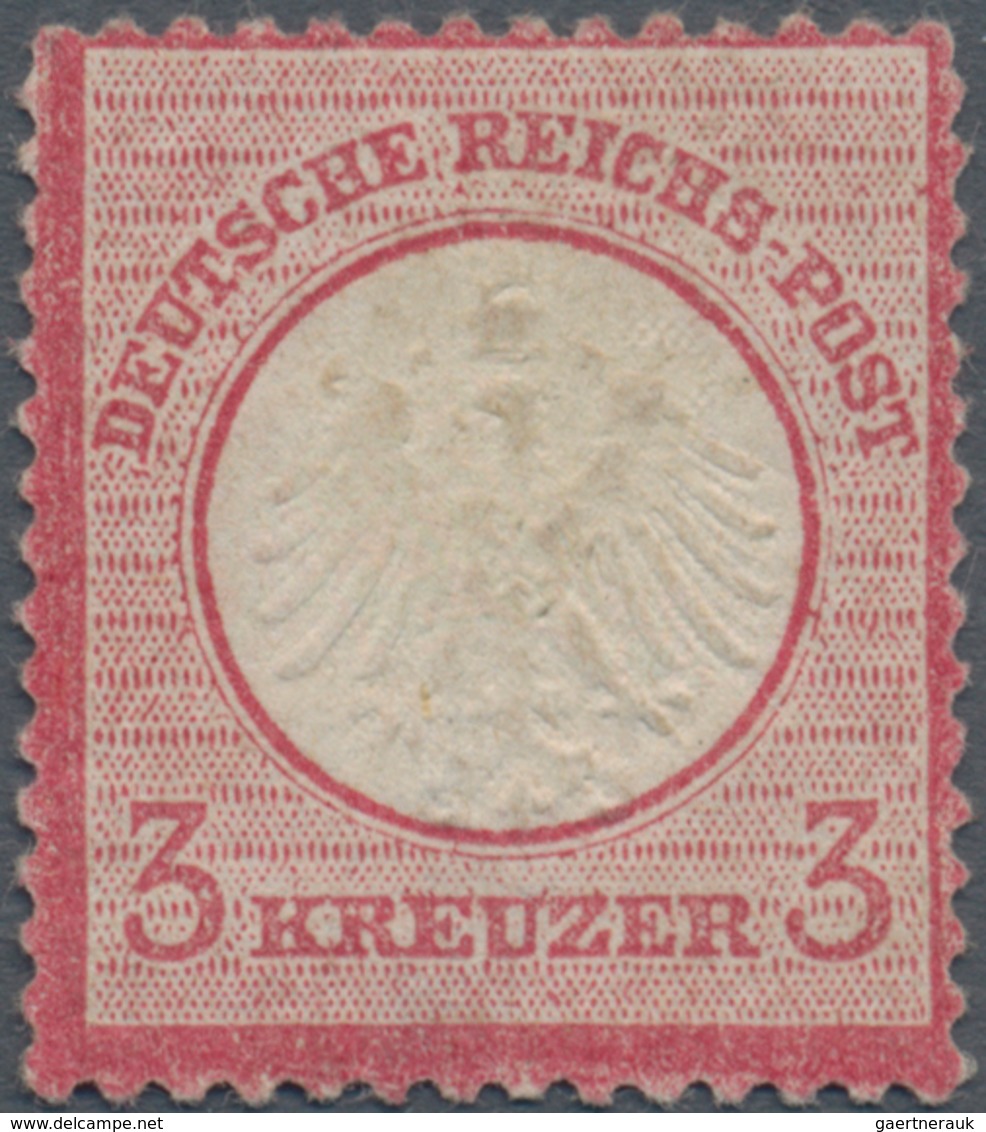 Deutsches Reich - Brustschild: 1872 Kleiner Schild 3 Kreuzer Kamin Ungebraucht Mit Originalgummi, Fo - Neufs