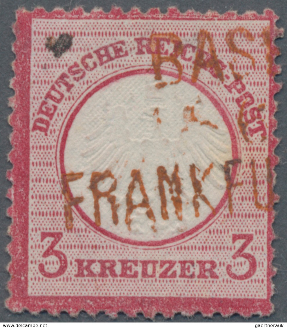 Deutsches Reich - Brustschild: 1872, Kl. Schild 3 Kr. Mit SELTENEM ROTEN Bahn-L3 "BASEL FRANKFURT 18 - Unused Stamps
