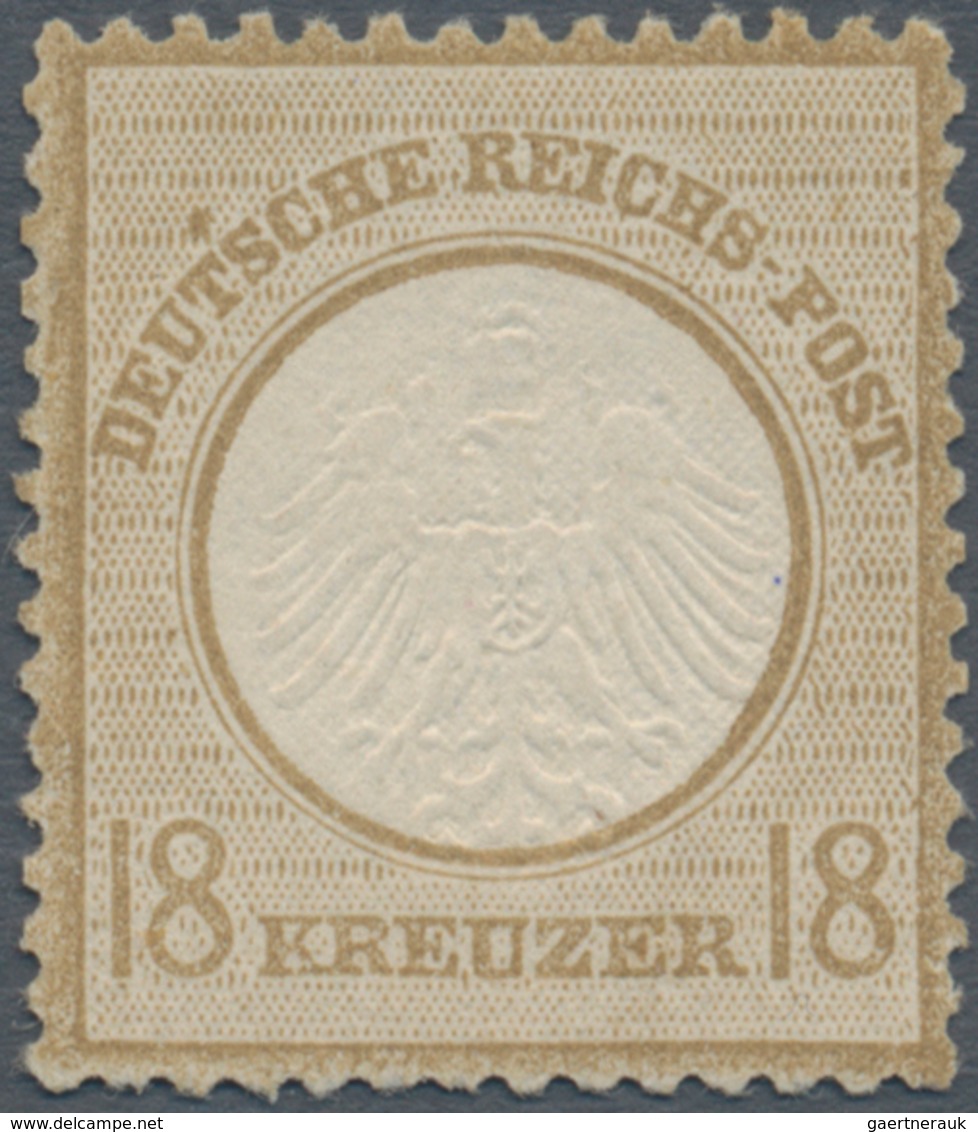 Deutsches Reich - Brustschild: 1872 Kleiner Schild 18 Kreuzer Ockerbraun Ungebraucht Mit Originalgum - Unused Stamps