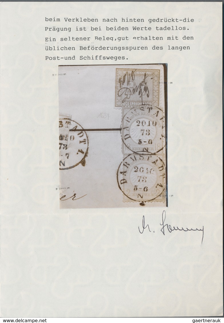 Deutsches Reich - Brustschild: 1873, ÜBERSEE-PAKET Mit Regulärer WÄHRUNGS-MISCHFRANKATUR Innendienst - Neufs