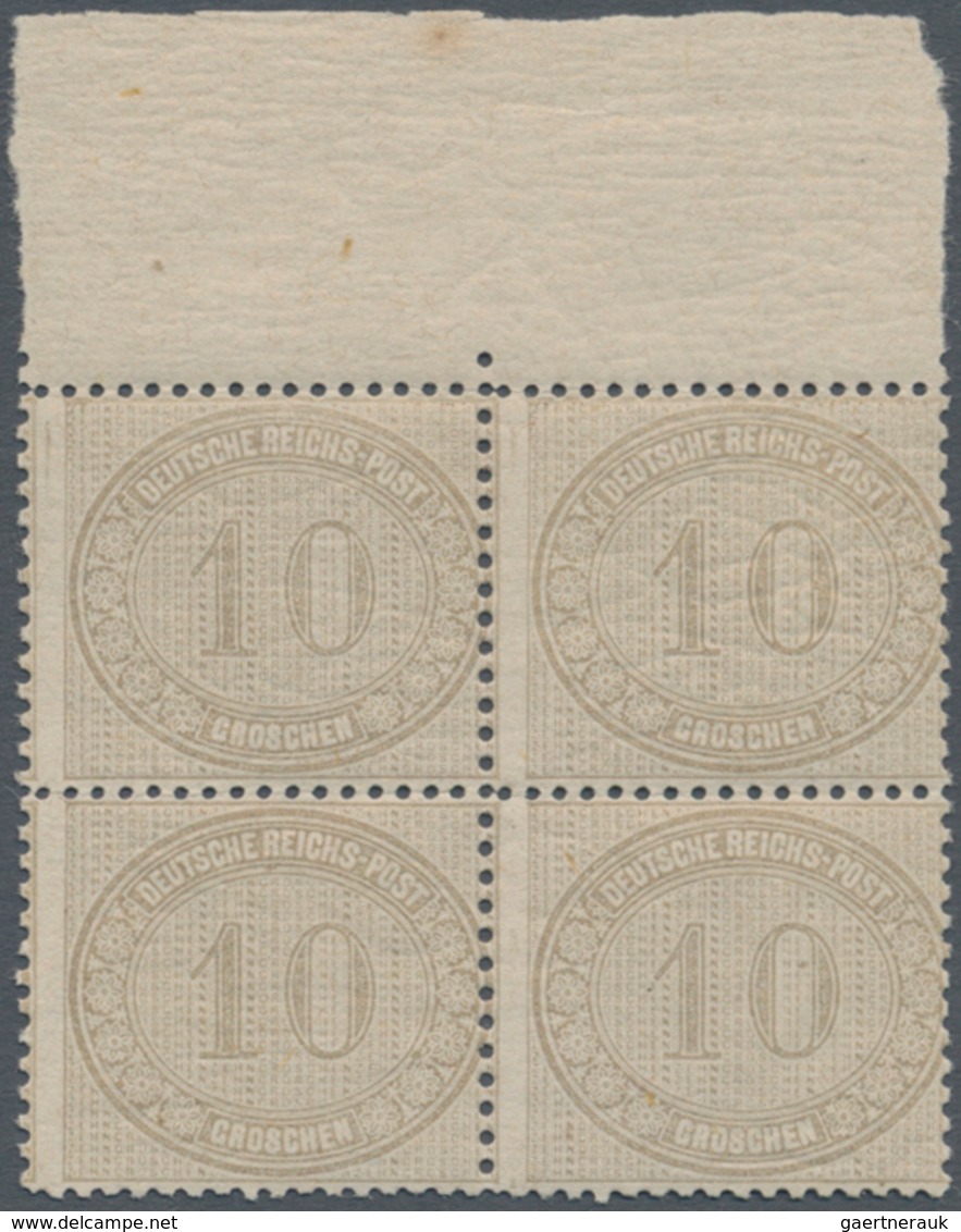 Deutsches Reich - Brustschild: 1872, Innendienstmarke 10 Gr. Gelbgrau Im POSTFRISCHEN Oberrand-Viere - Unused Stamps