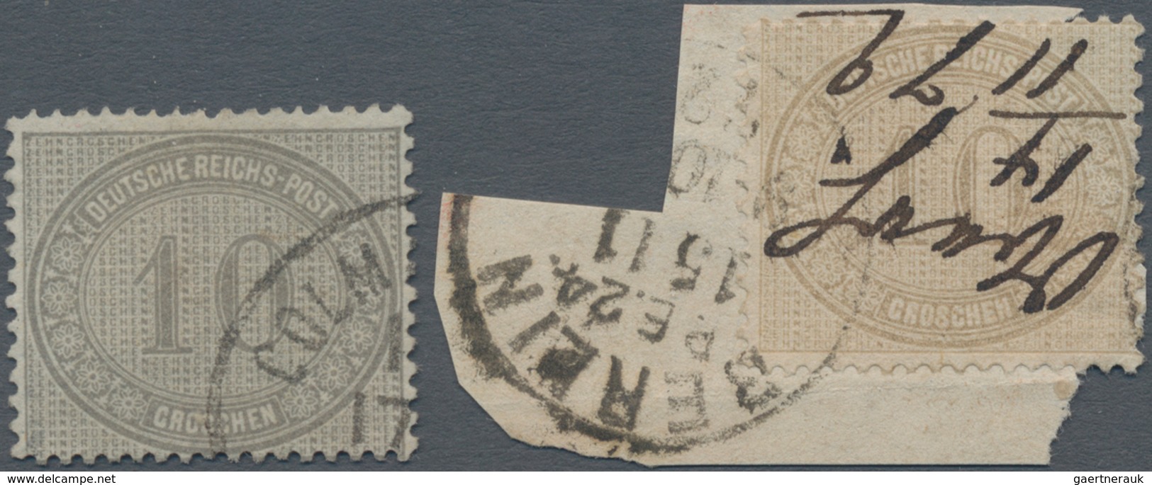 Deutsches Reich - Brustschild: 1872, Innendienstmarke 10 Gr Gelblichgrau Mit Handschriftlicher Entwe - Unused Stamps