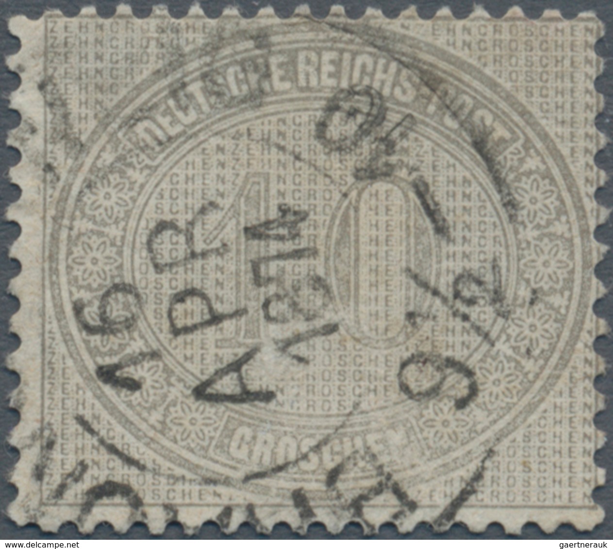 Deutsches Reich - Brustschild: 1872, Innendienstmarke 10 Gr. Gelbgrau Mit Zweikreisstempel "BRAUNSCH - Neufs