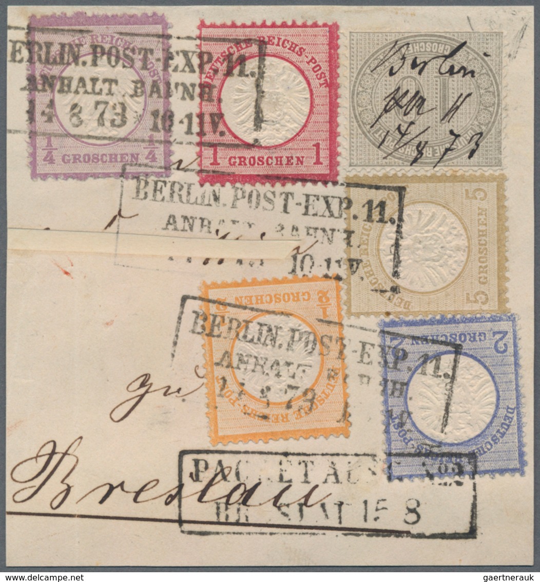 Deutsches Reich - Brustschild: 1872, Briefstück Mit SECHSFARBEN-FRANKATUR ¼ Gr.+½ Gr.+1 Gr.+2 Gr.+5 - Ungebraucht