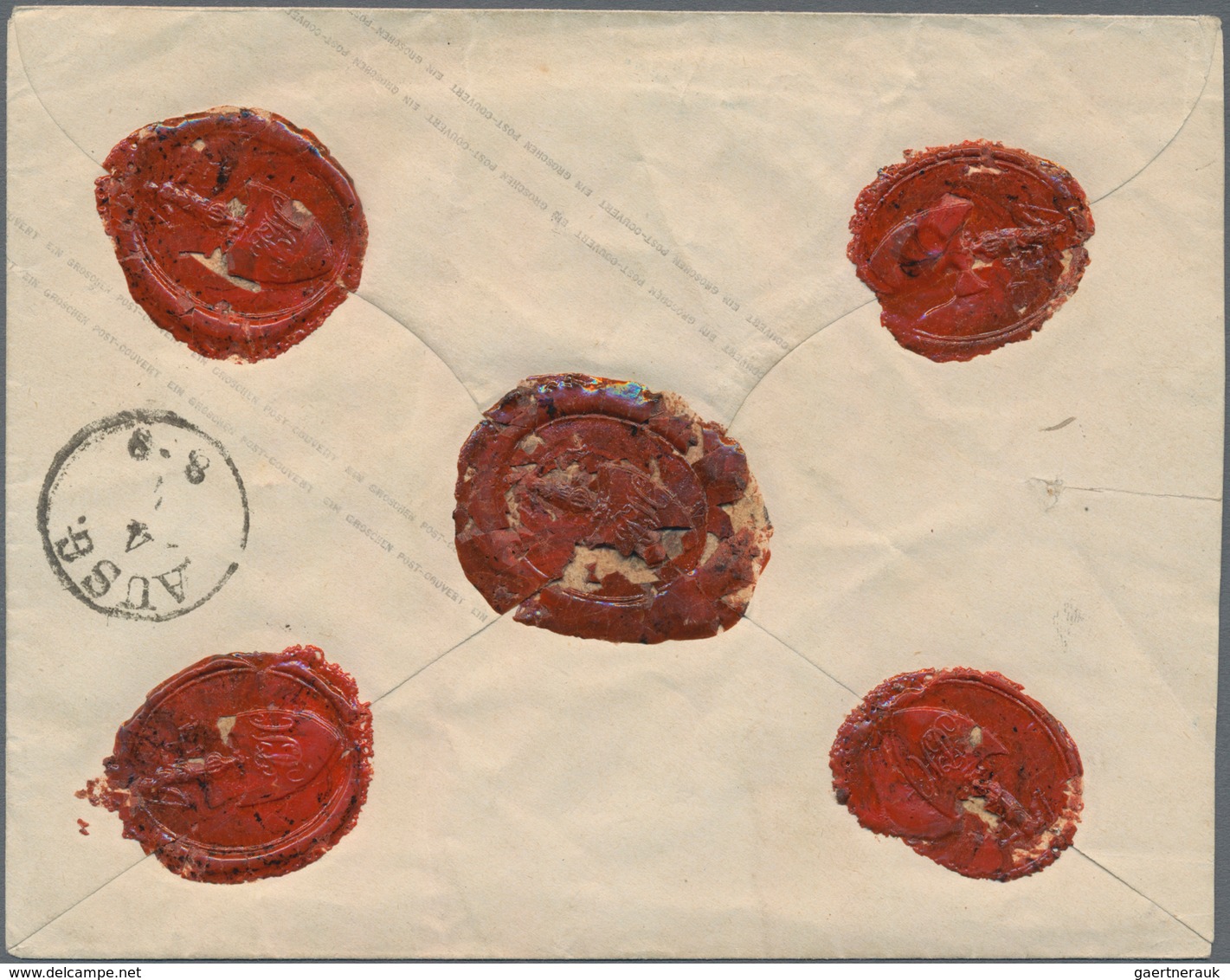 Deutsches Reich - Brustschild: 1873, AUFFRANKIERTE GANZSACHE Als WERTBRIEF: Innendienstmarke 10 Gr. - Unused Stamps