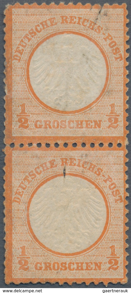 Deutsches Reich - Brustschild: 1872 Kleiner Schild ½ Gr. Farbänderung Orange Im POSTFRISCHEN PAAR Be - Ungebraucht