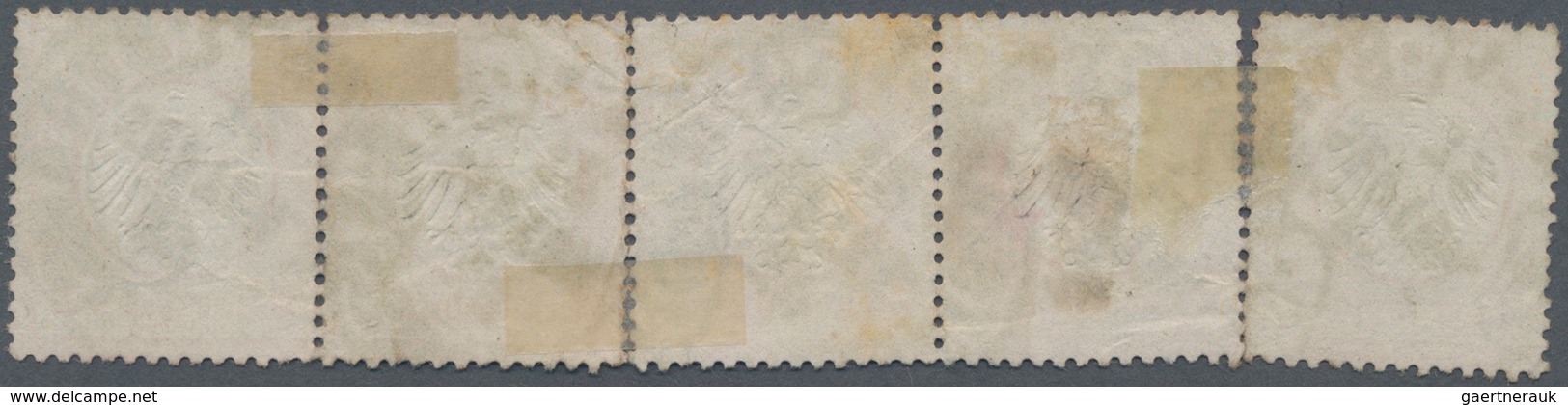Deutsches Reich - Brustschild: 1872, Kleiner Schild ½ Gr. Orange Im 5er Streifen Mit K2 "STRASSBURG - Unused Stamps