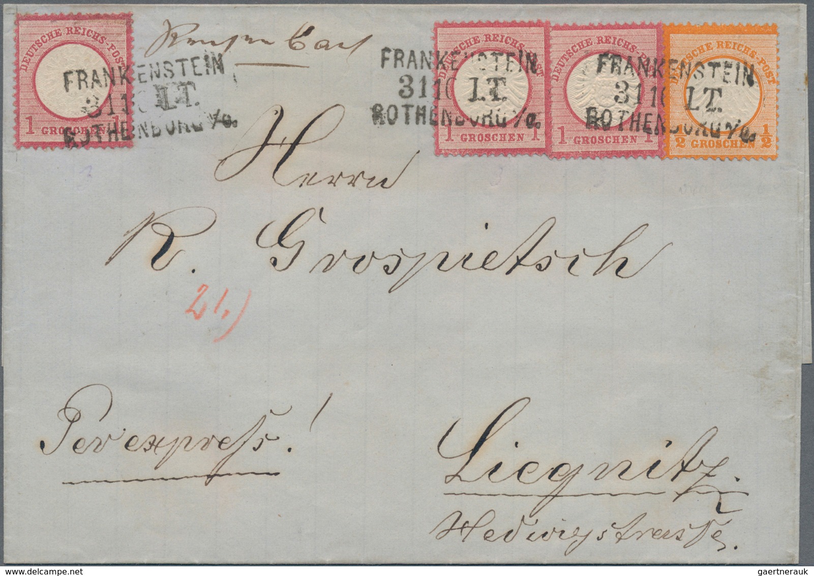 Deutsches Reich - Brustschild: 1872, Kleiner Schild ½ Gr. Orange Und Großer Schild 3x 1 Gr. Karmin A - Ungebraucht