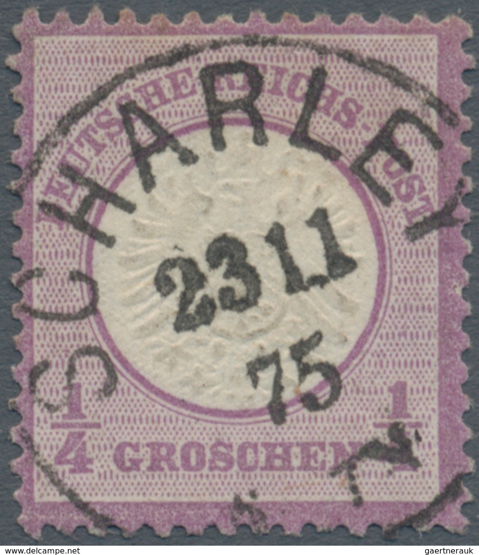 Deutsches Reich - Brustschild: 1872, Gr. Schild ¼ Gr Violett Sehr Späte Aufbrauchsverwendung Mit Ide - Unused Stamps