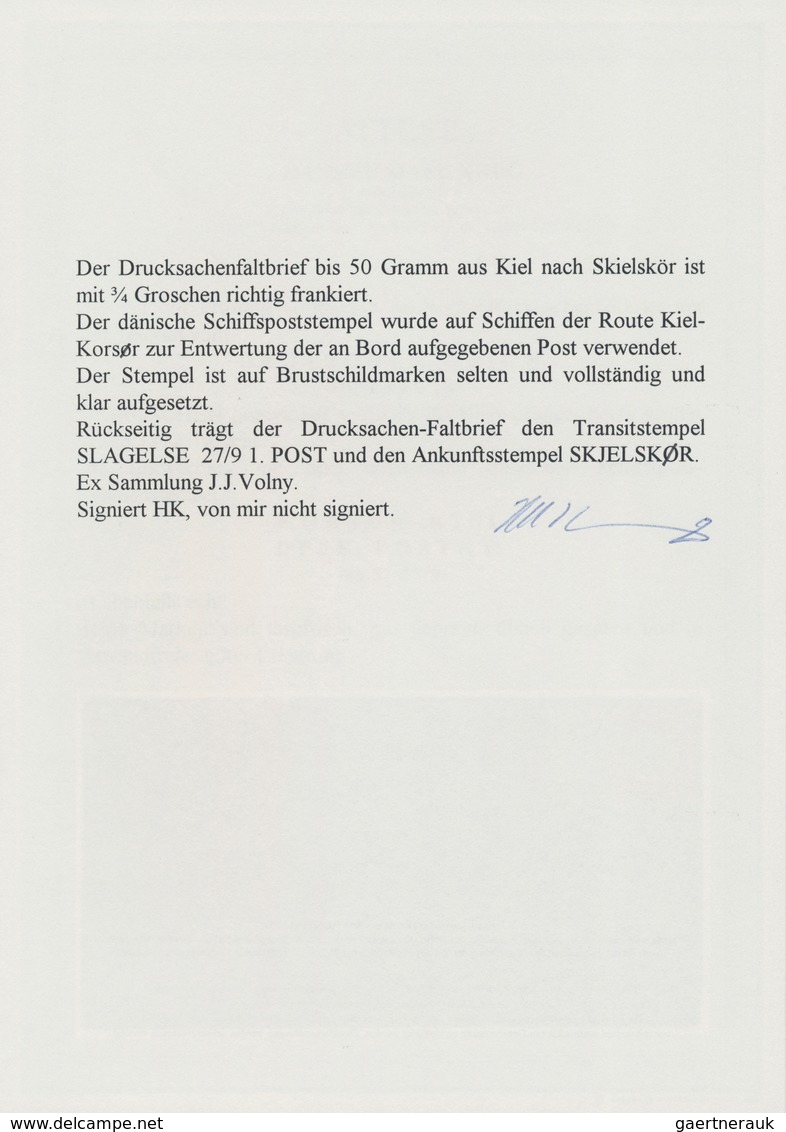 Deutsches Reich - Brustschild: 1872 Brief ¼Gr.+½Gr. Mit DÄNISCHEM SCHIFFPOST-Ra3 "KORSOR KIEL DPSK P - Ungebraucht