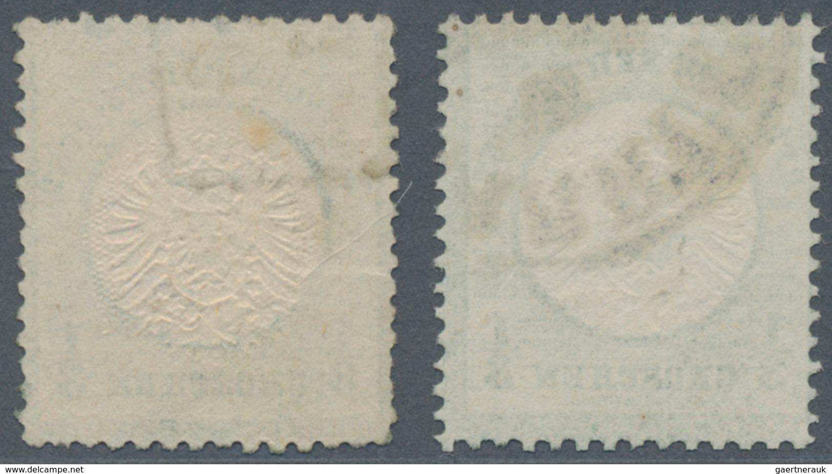 Deutsches Reich - Brustschild: 1872, Großer Schild 1/3 Gr Hellgrün Zweimal Gestempelt Mit Plattenfeh - Unused Stamps