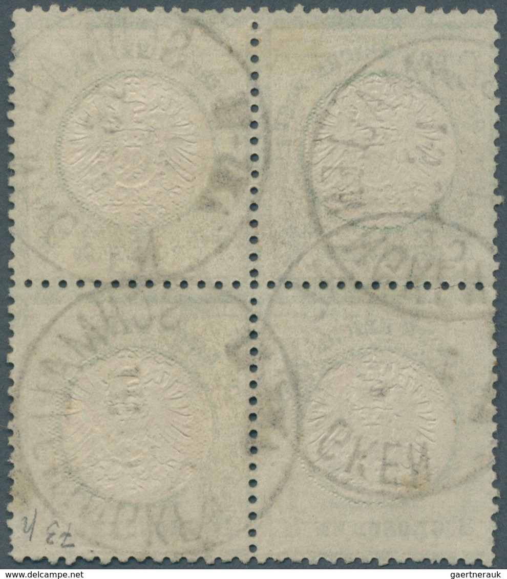 Deutsches Reich - Brustschild: 1872, 1/3 Groschen Gelbgrün Großer Schild Im 4er-Block Mit 4x Klar Un - Unused Stamps