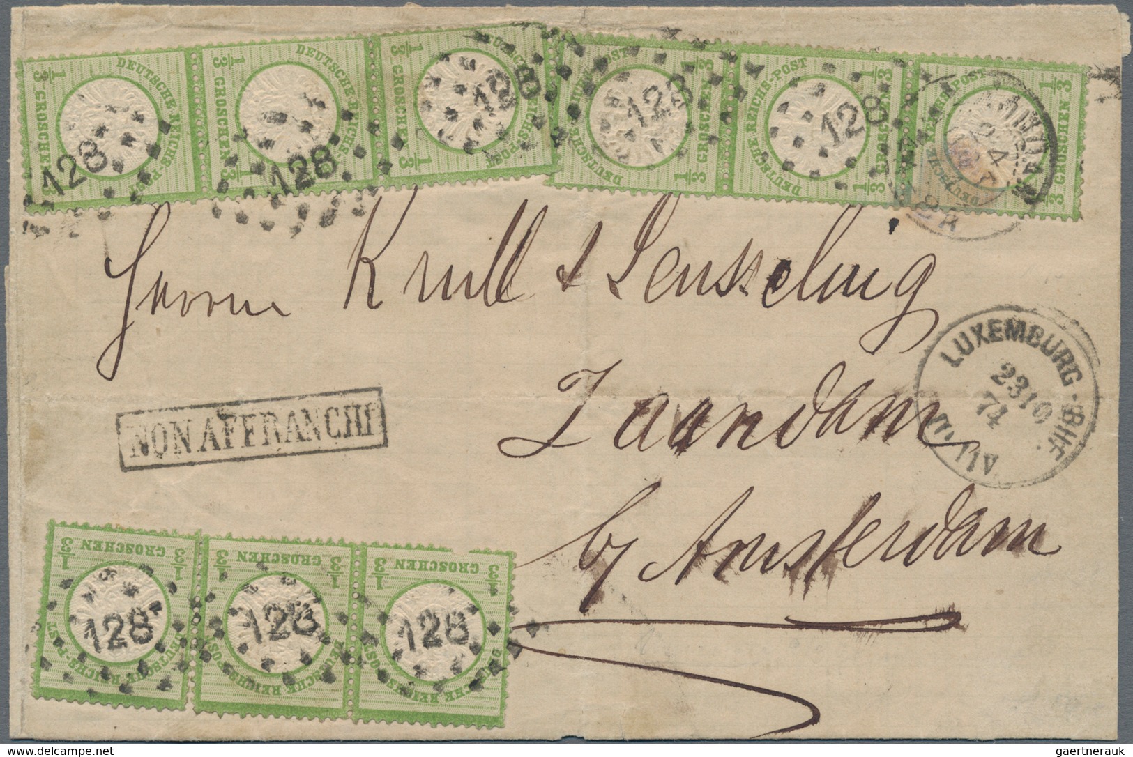 Deutsches Reich - Brustschild: 1874, EINHEITEN-MEHRFACHFRANKATUR Mit FREMDENTWERTUNG: Großer Schild - Unused Stamps