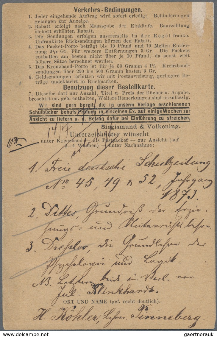 Deutsches Reich - Brustschild: 1872, Großer Schild 1/3 Gr. Dunkelgrün Auf Vordruck-Bücherzettel Mit - Ungebraucht