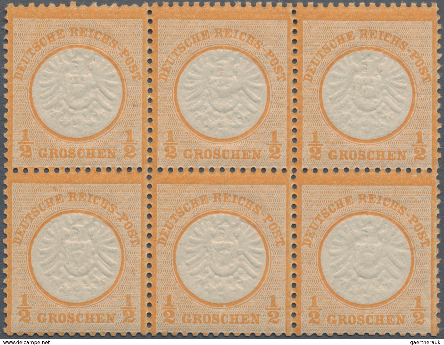 Deutsches Reich - Brustschild: 1872, Großer Schild ½ Gr. Orange, Farbfrischer, Gut Gezähnter, Gepräg - Unused Stamps