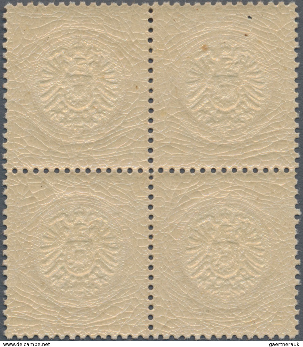 Deutsches Reich - Brustschild: 1872, Großer Schild ½ Gr. Orange Postfrischer Viererblock Mit PLF VII - Ungebraucht