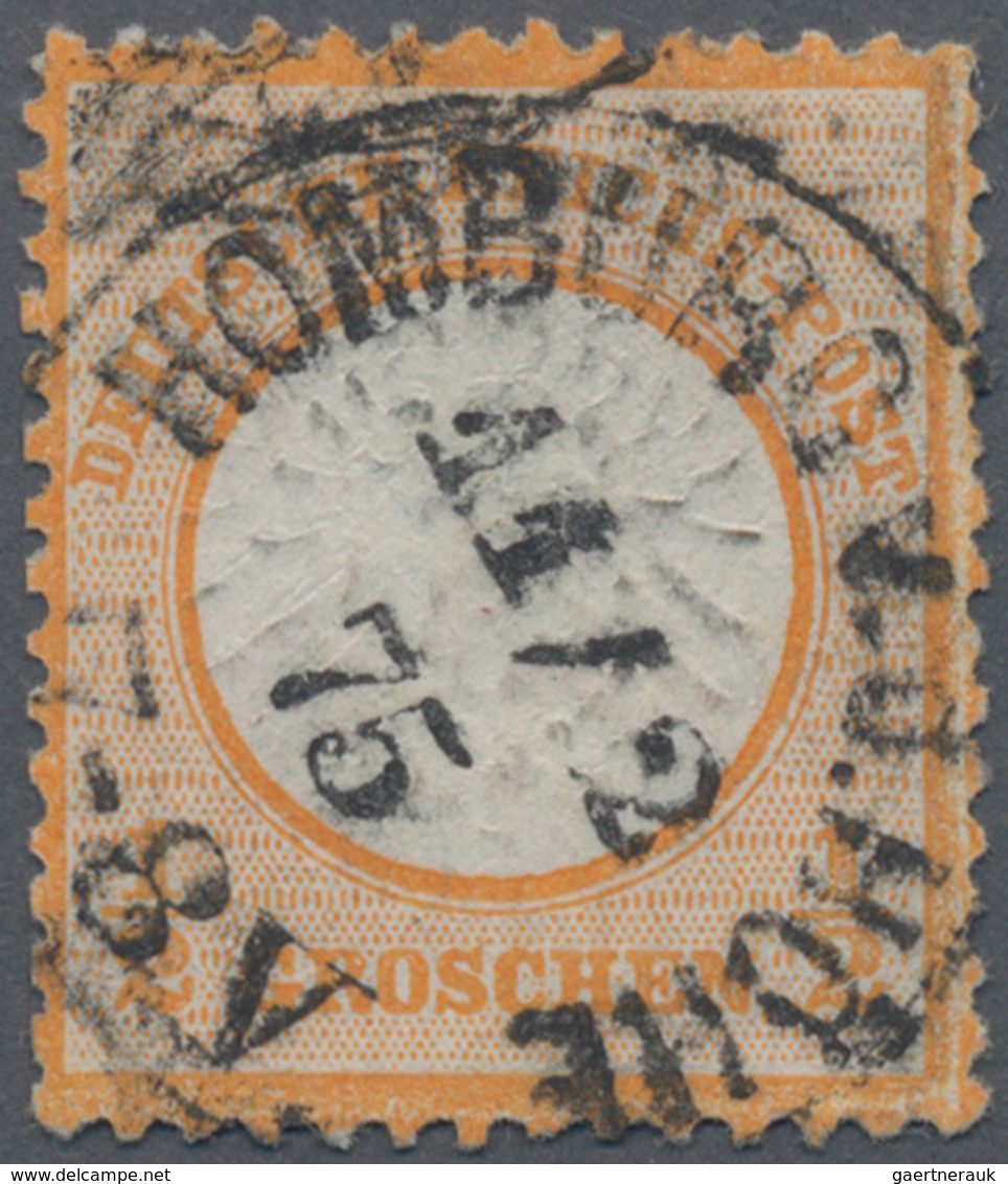 Deutsches Reich - Brustschild: 1872, Großer Schild ½ Gr. Orange Mit Doppelprägung Des Mittelstückes - Unused Stamps