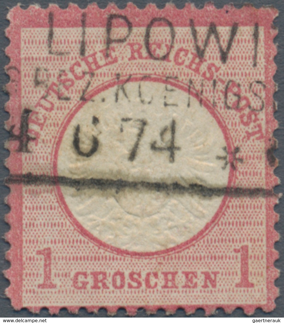 Deutsches Reich - Brustschild: 1872, Großer Schild 1 Gr. Rot Mit Bisher Unbekanntem Ra2 "LIPOWITZ Re - Neufs