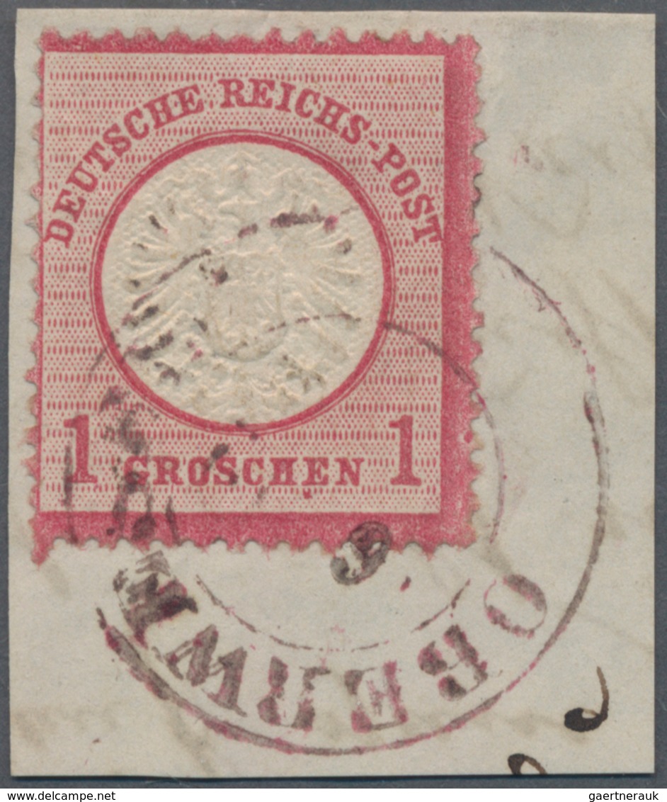 Deutsches Reich - Brustschild: 1872, Großer Schild 1 Gr Karmin Auf Briefstück Mit Seltenem Rotviolet - Unused Stamps