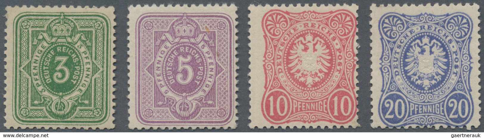 Deutsches Reich - Pfennige: 1875, Freimarken Pfennige Vier Sauber Ungebrauchte Werte Zu 3 Pfe, 5 Pfe - Covers & Documents