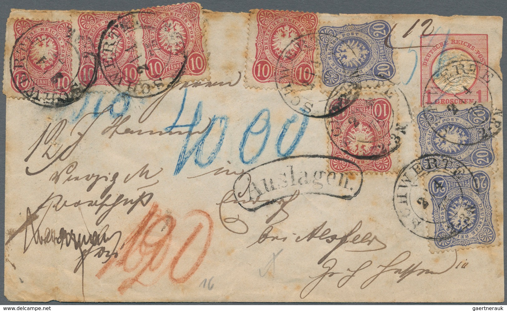 Deutsches Reich - Pfennige: 1875, Auslagenbrief In Seltener Währungsmischfrankatur 1 Groschen Ganzsa - Storia Postale