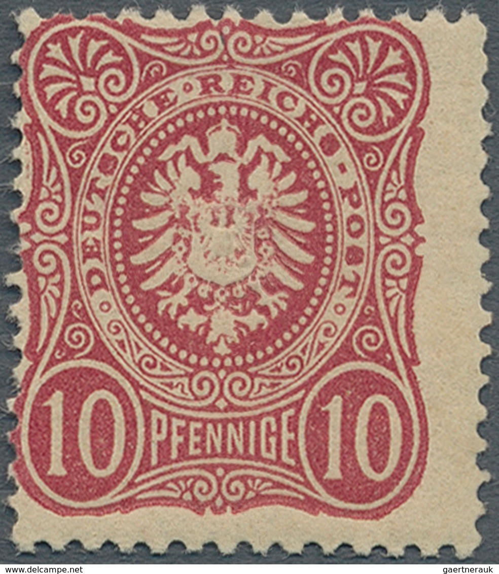 Deutsches Reich - Pfennige: 1875, 10 Pfge. Lilarot, Postfrisches, Etwas Dezentriertes Prachtstück Oh - Lettres & Documents